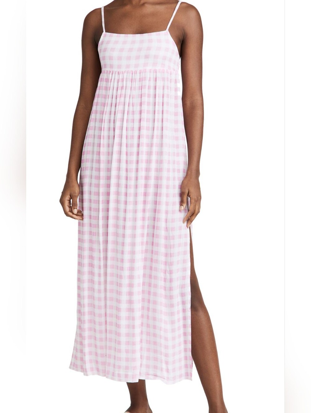 XS Playa Lucila Size Pink Gingham Maxi Skir - Lightweight Women's